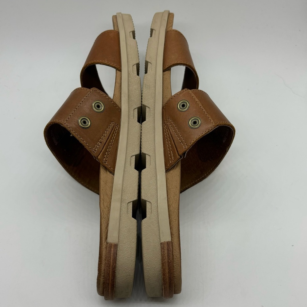 Sorel Women's Torpeda Slide Flat Sandal Size 10 Brown/White Leather NL2937-224 - Picture 5 of 8